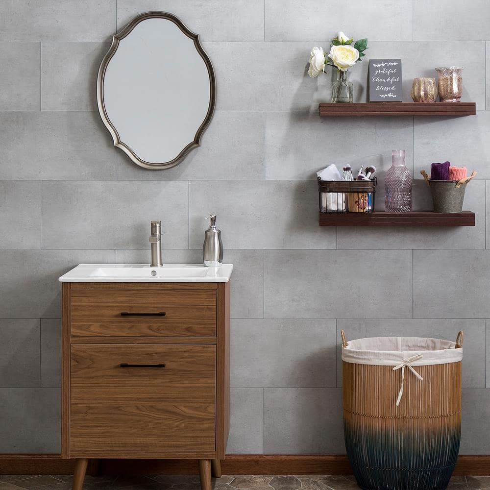 23.23 in. L x 11.1 in. W Frost Nickel No Grout Vinyl Wall Tile (17.9 sq. ft./case) - Hercitys