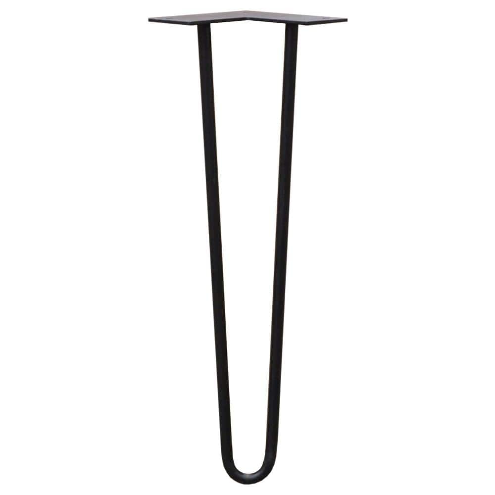 16 in. Black Steel 2-Rod Hairpin Leg (4-Pack) - Hercitys