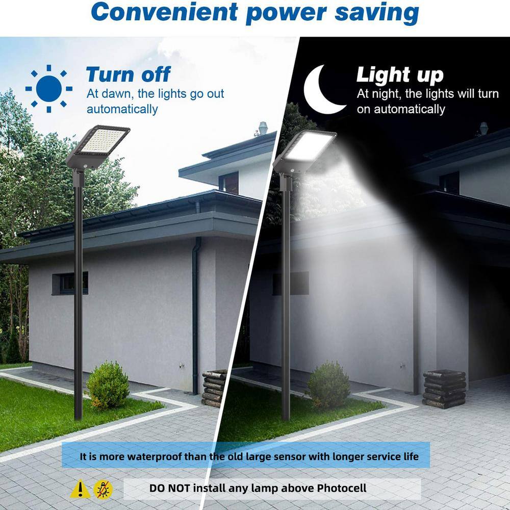 300-Watt 150-Degree Bronze Integrated LED Parking Lot Area Light, Slip Fitter, 5000K White 39000 Lumens Dusk to Dawn - Hercitys