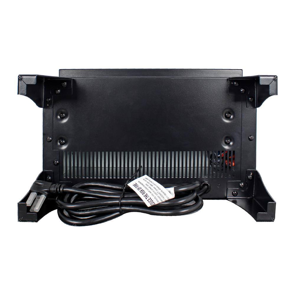 14.2 in. Freestanding Electric Fireplace with 3D Flame Effect in Black - Hercitys