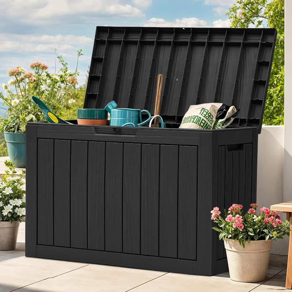 45 Gal. Black Resin Deck Box - Hercitys