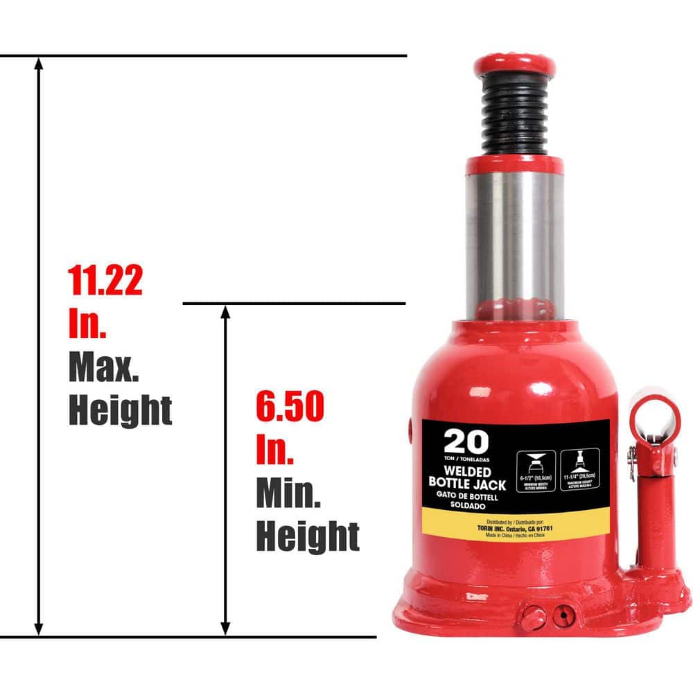 20-Ton Low-Profile Bottle Jack - Hercitys