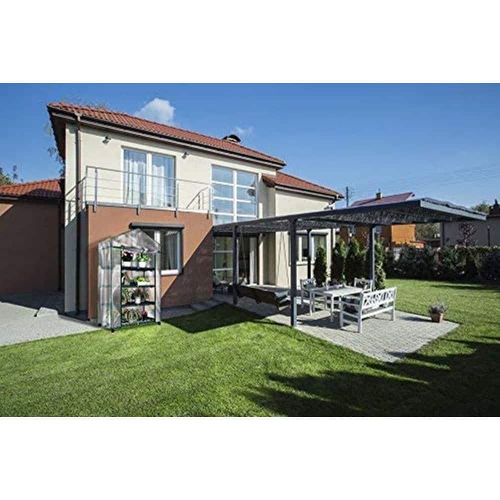 2 ft. x 1 ft. x 5 ft. Walk-In Clear Grow Tent, 4-Tier Shelves, Mini Plant Greenhouse - Hercitys