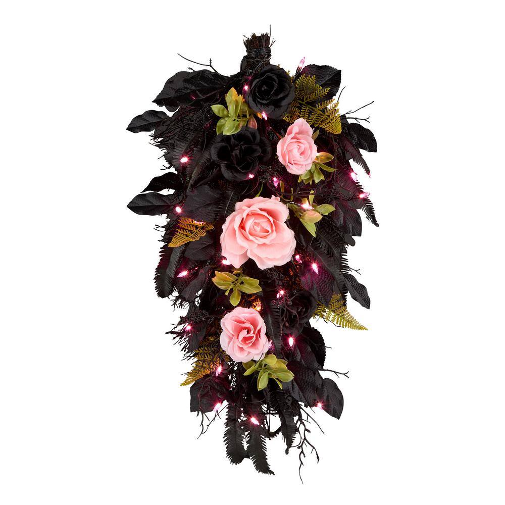 26 in. Cute and Creepy Halloween Swag with LED Lights - Hercitys