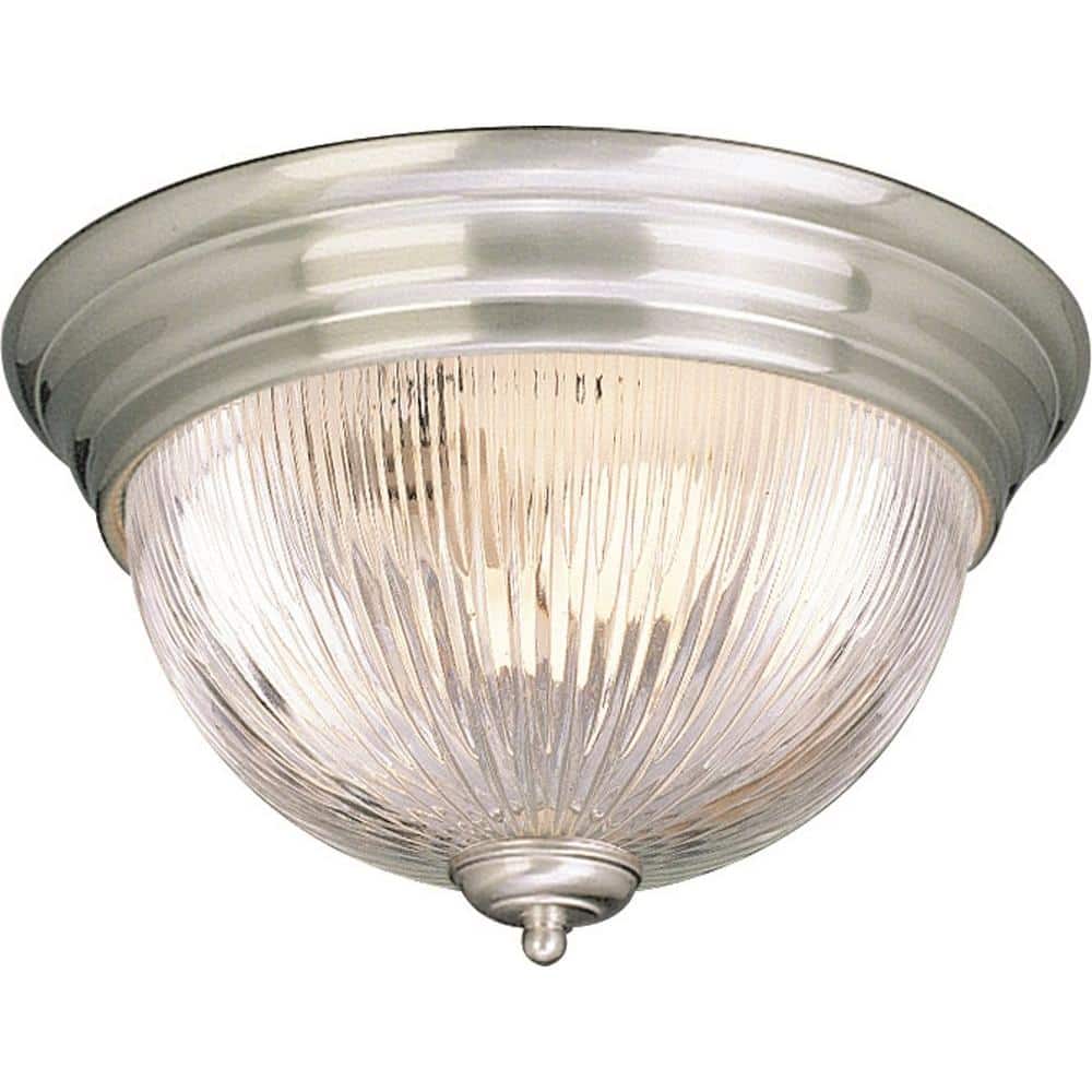 2-Light Brushed Nickel Flush Mount - Hercitys