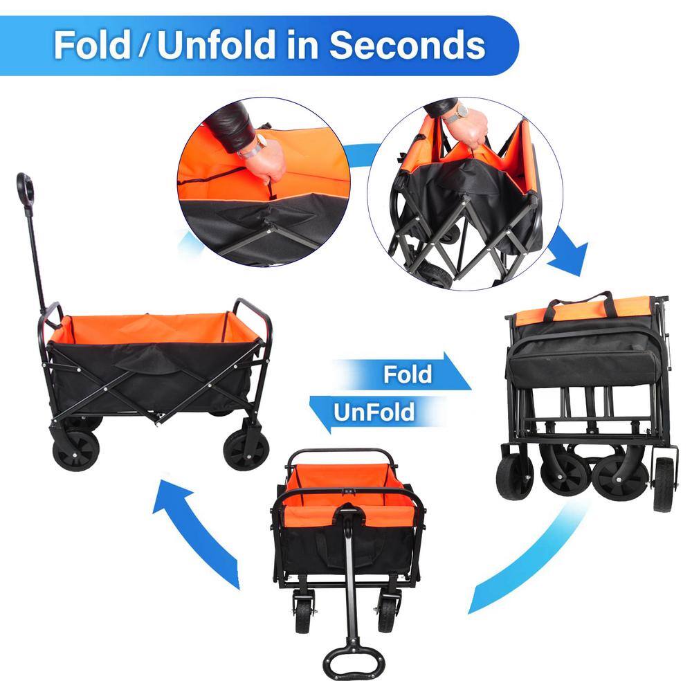 1.8 cu. ft. Steel Folding Garden Cart - Hercitys