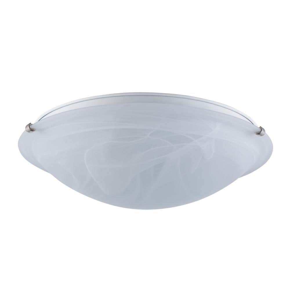20 in. 4-Light Brushed Nickel Flush Mount Ceiling Light Fixture with Marbleized Glass Shade - Hercitys