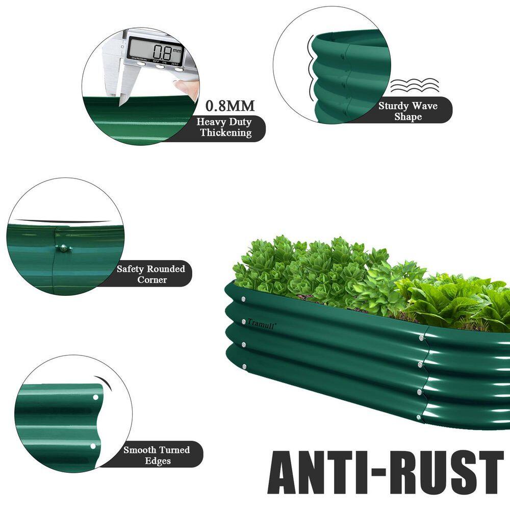 48 in. x 24 in. x 12 in. Galvanized Metal Raised Garden Bed in Green (2-Pack) - Hercitys