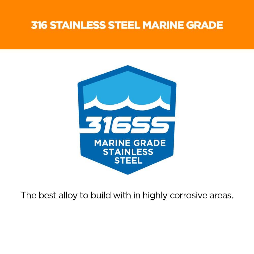 1-5/8 in. #8 316 Stainless Steel Sand Premium Star Drive Trim Screws (350-Count) - Hercitys