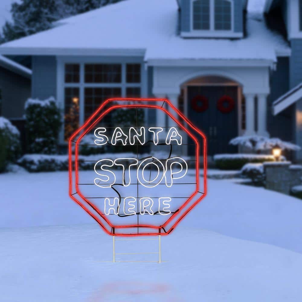 44″ LED Light Strip “Santa Stop Here” Sign - Hercitys
