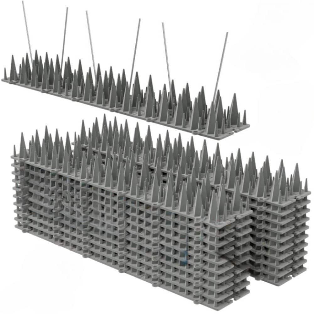 12 in. x 2.1 in. Plastic Bird Spikes Deterrent, 20 ft. 3200 Spikes to Keep Birds Away and Deter Barn Swallows (20-Pack) - Hercitys