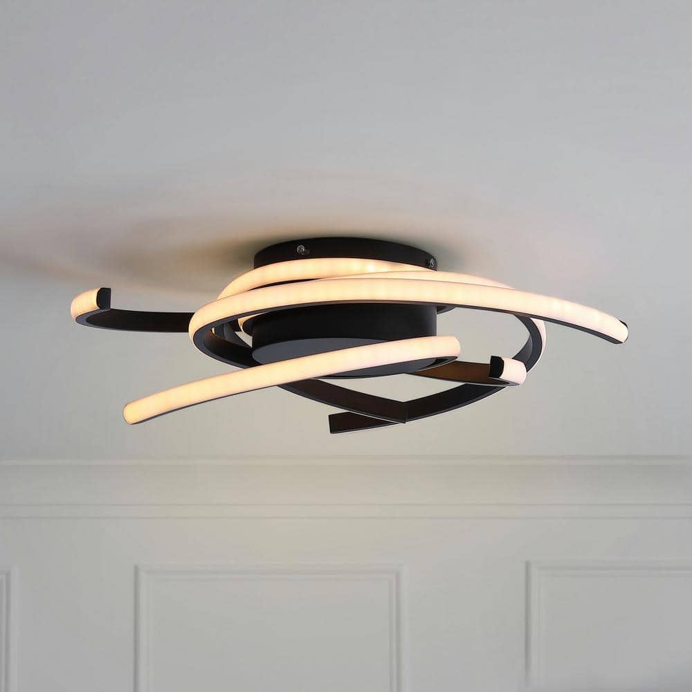 22 in. 1-Light Modern Linear LED Flush Mount Ceiling Lighting Fixtures - Hercitys