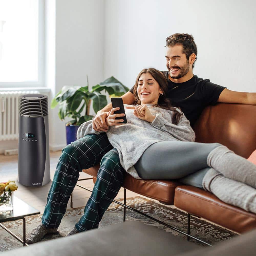 1500-Watt 22 in. Electric Full-Circle Warmth Ceramic Oscillating Tower Space Heater with Digital Display and Remote - Hercitys