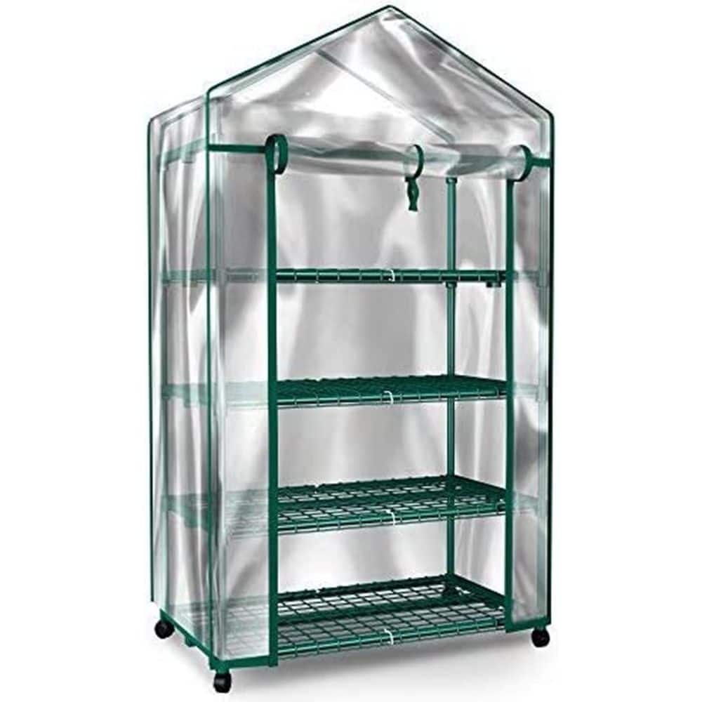 2 ft. x 1 ft. x 5 ft. Walk-In Clear Grow Tent, 4-Tier Shelves, Mini Plant Greenhouse - Hercitys