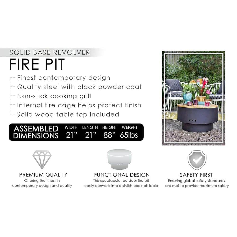 23.64 in. HotSpot Solid Base Revolver Fire Pit - Hercitys