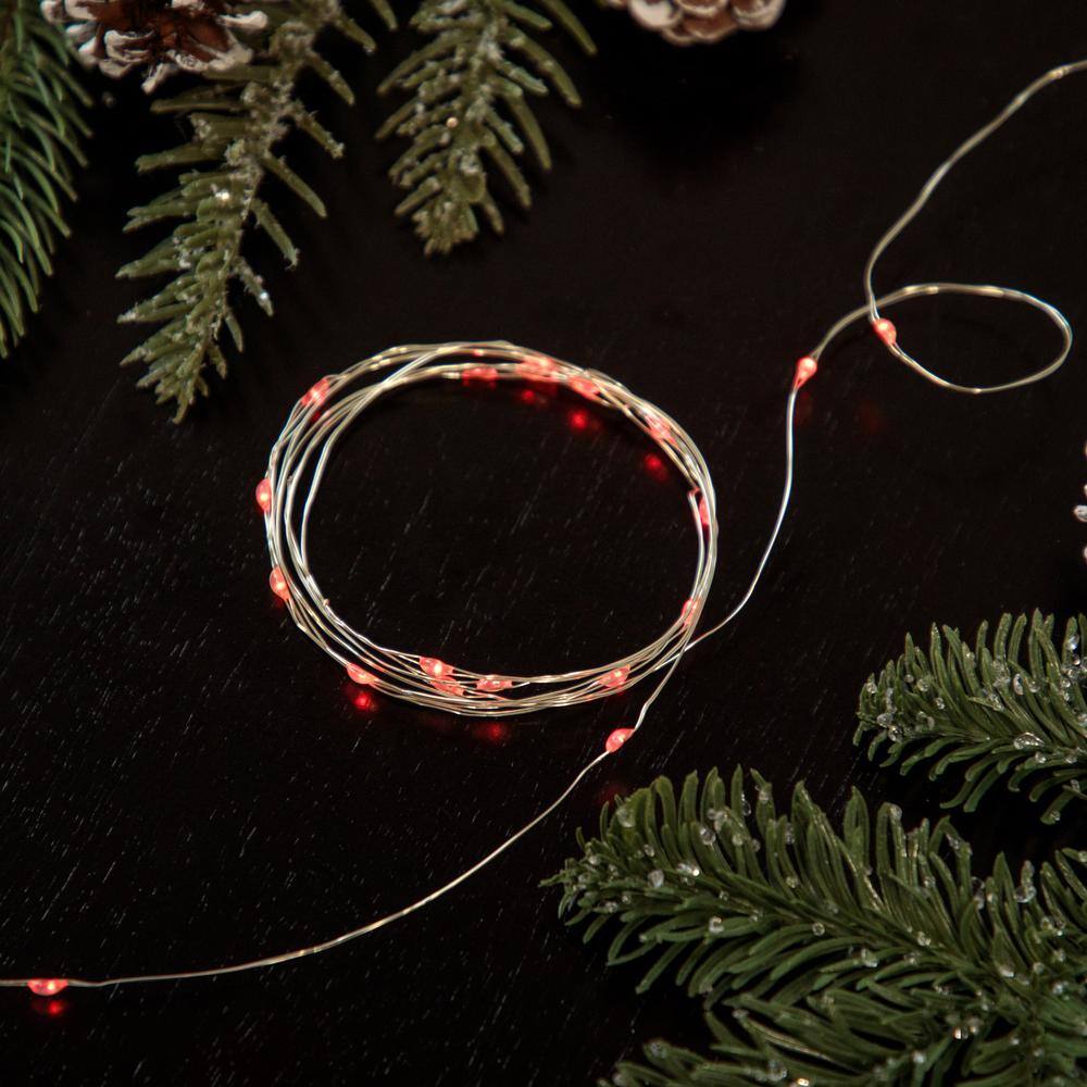 100 CT Red LED Micro Fairy Lights-20 ft. Copper Wire - Hercitys