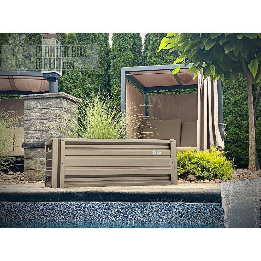 24 inch by 48 inch Rectangle Clay Metal Planter Box - Hercitys