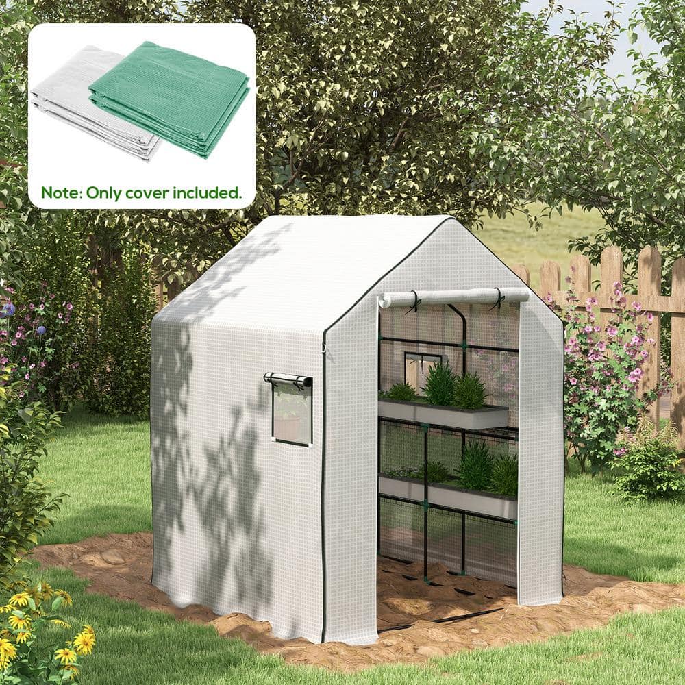 55 in. x 56.25 in. x 74.75 in.  Polyethylene (PE) Green and White Greenhouse Cover - Hercitys