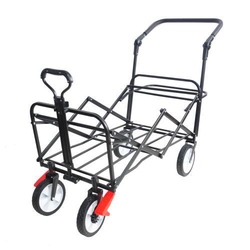2.3 cu. ft. Steel Garden Cart, Black and Red - Hercitys
