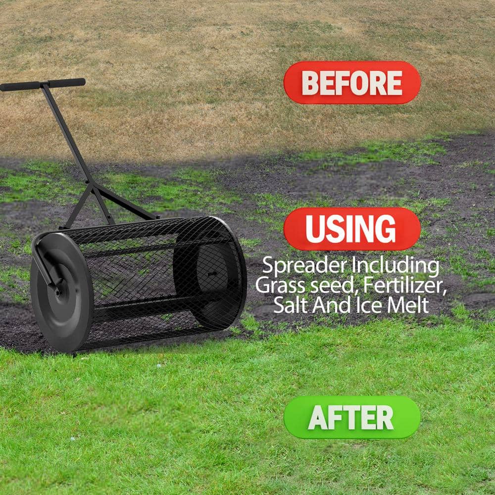 24 in. Metal Handle Peat Moss Compost Spreader - Hercitys
