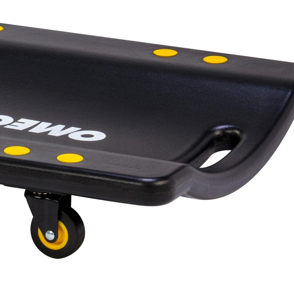 36 in. Mechanic Plastic Creeper Blow Molded Ergonomic HDPE Body 300 lbs. Capacity with Padded Headrest in Red - Hercitys