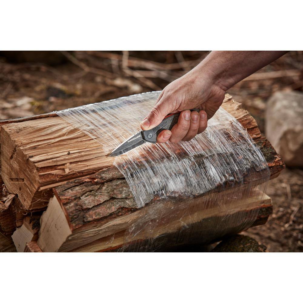 10 in. Jobsite Tool Backpack with Hardline D2 Steel Smooth Blade Pocket Folding Knife (2-Piece) - Hercitys