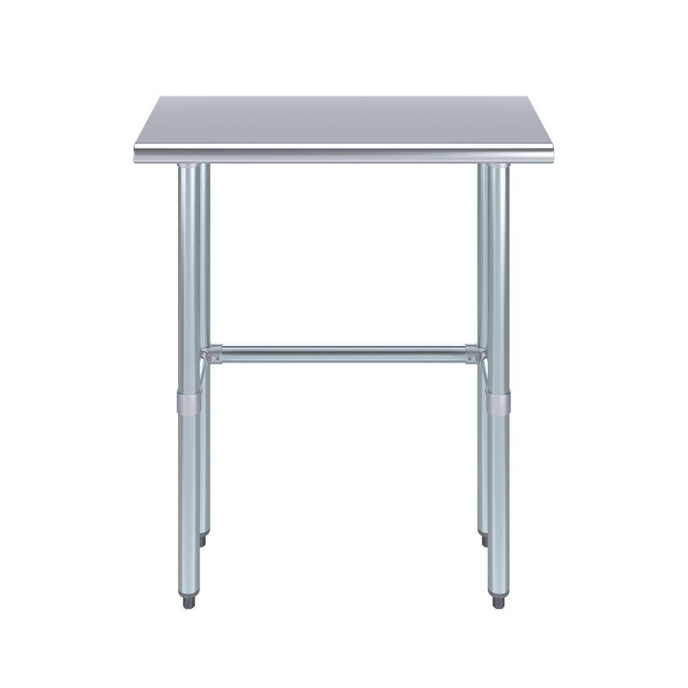 14 in. x 30 in. Stainless Steel Open Base Kitchen Utility Table : Metal Prep Table - Hercitys