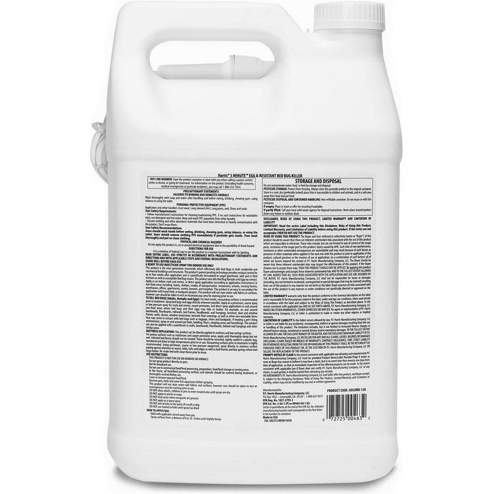 1 Gal. 5-Minute Professional Exterminator Formula Egg and Resistant Bed Bug Killer - Hercitys