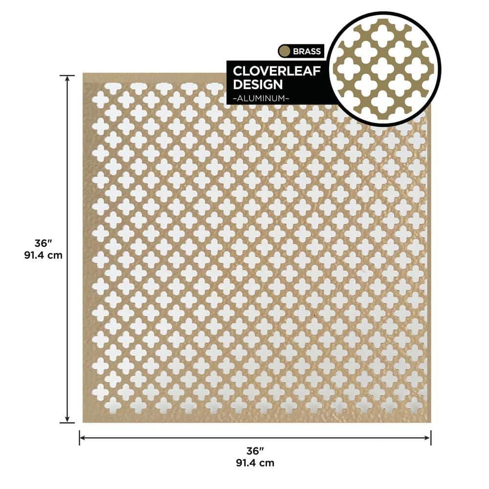 36 in. x 36 in. Cloverleaf Aluminum Sheet in Brass - Hercitys