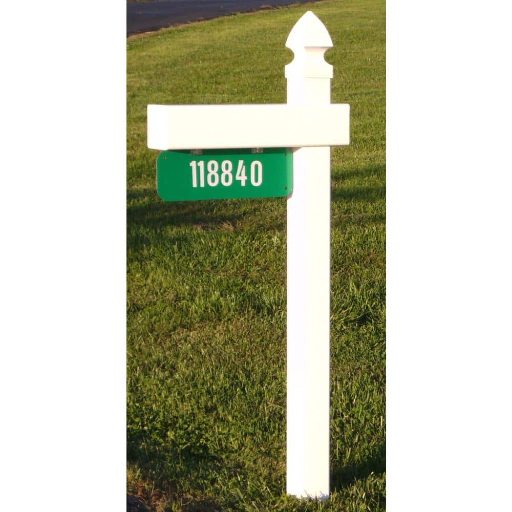 54 in x 24 in x 5 in Adjustable Arm Mailbox Post Sleeve in White with X Large Newspaper Holder - Hercitys