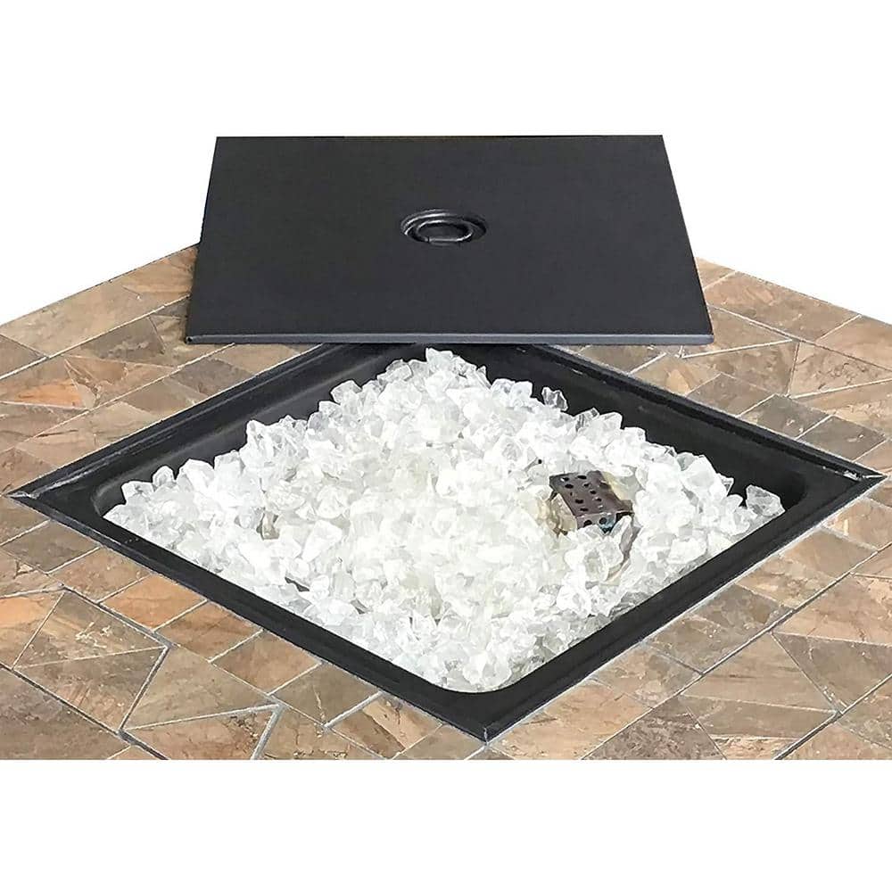 40,000 BTU 30 in. Square Brown Tile Top Propane Fire Pit - Hercitys