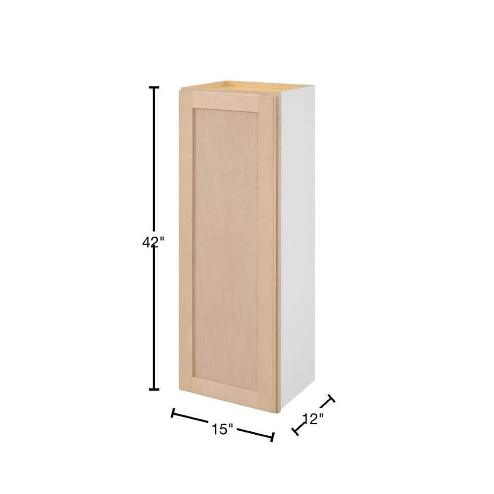 15 in. W x 12 in. D x 42 in. H Ready to Assemble Wall Kitchen Cabinet in Unfinished with CLICKREADY Technology - Hercitys