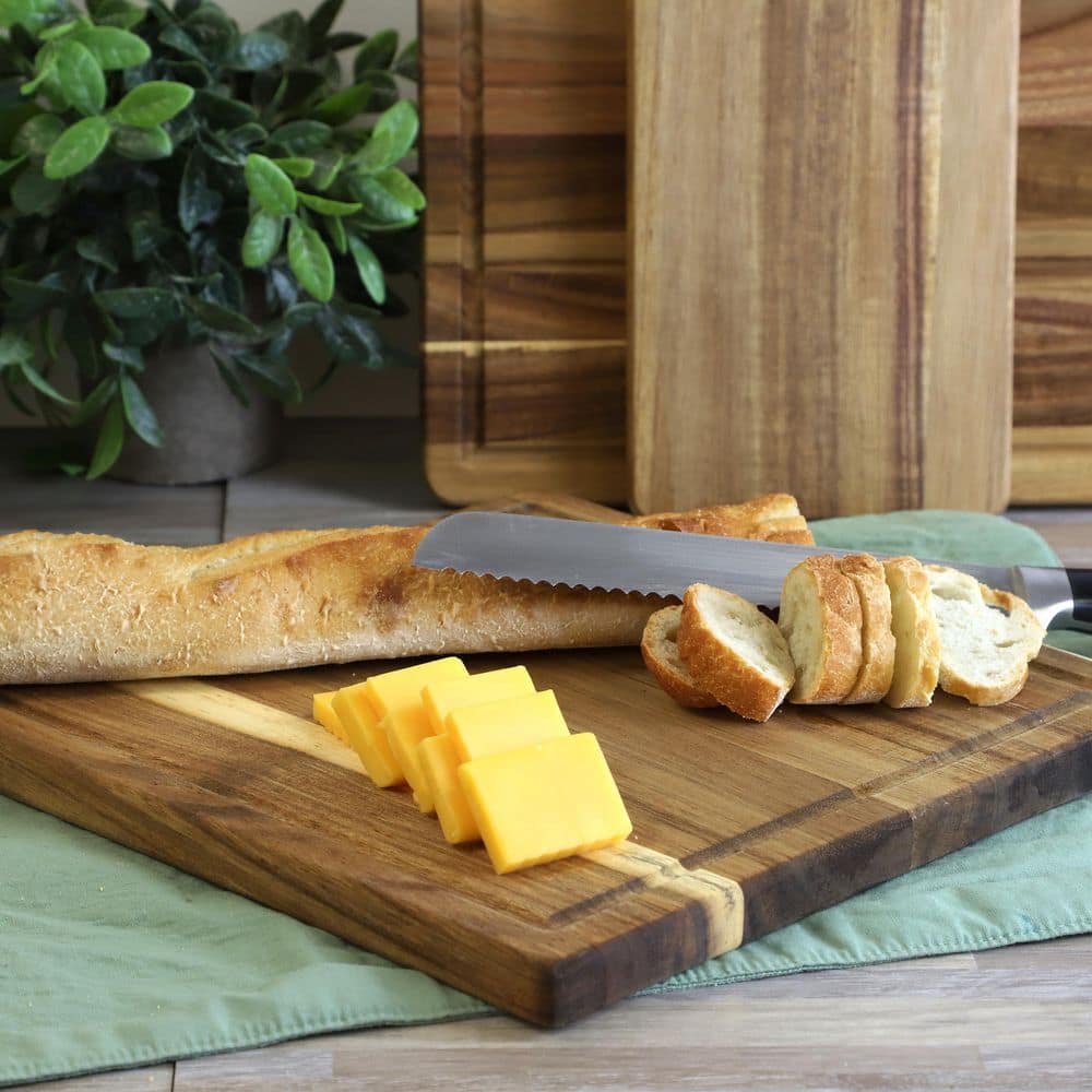 3 Piece Acacia Wood Cutting, Prep and Serving Boards - Hercitys