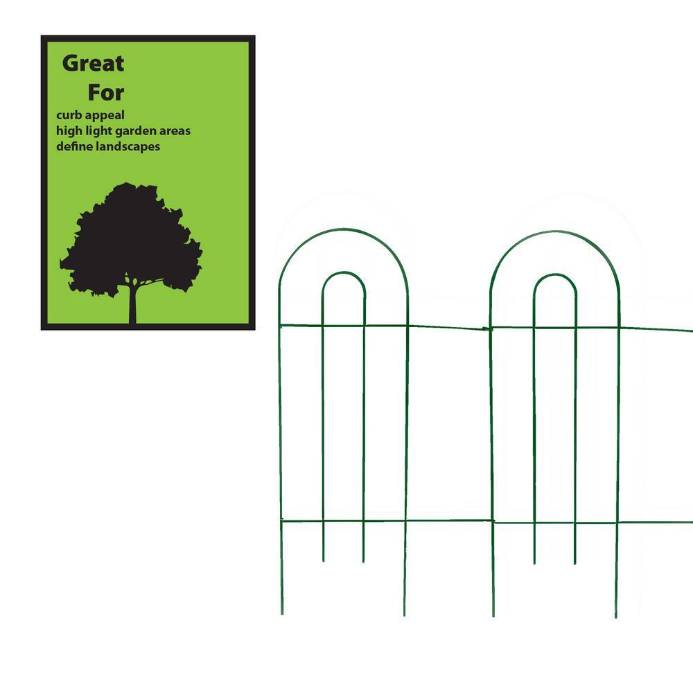 32 in. H x 8 ft. W Green Metal Folding Edging 4-Pack - Hercitys