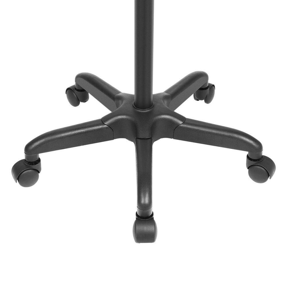 1-Tier Metal Height Adjustable 5-Wheeled Salon Tray in Silver - Hercitys