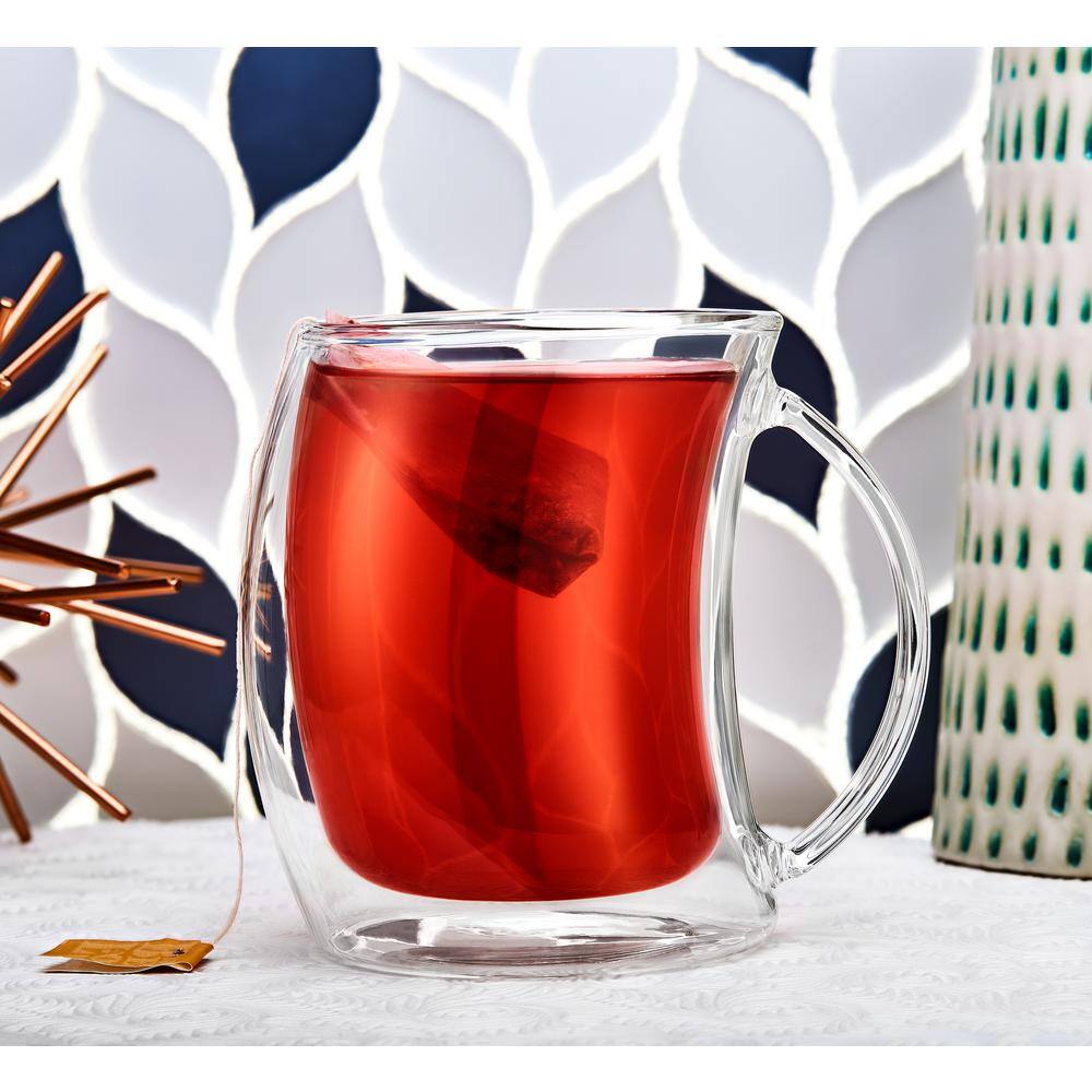 13 oz. Caleo Double Wall Glass Insulated Coffee Mug (Set of 4) - Hercitys