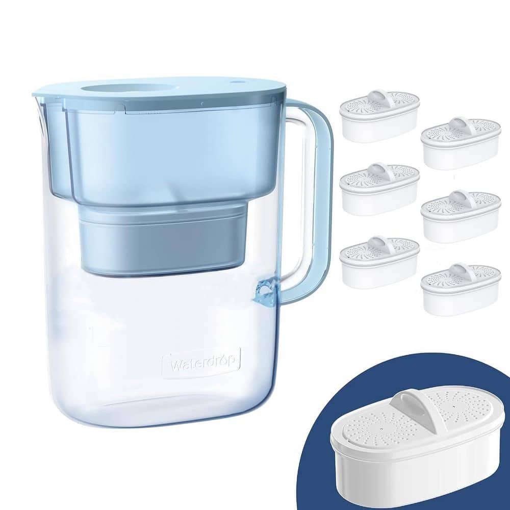 200-Gallon Long-Life Lucid 10-Cup Water Filter Pitcher and WD-PF-01A Plus Replacement Filters - Hercitys