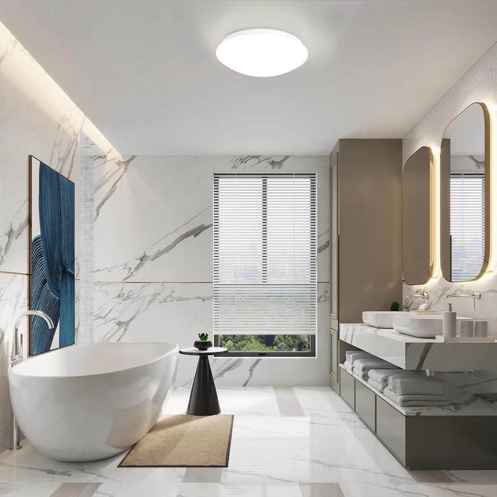 10 in. Dimmable Mushroom White LED Flush Mount Light Fixture 4000K - Hercitys