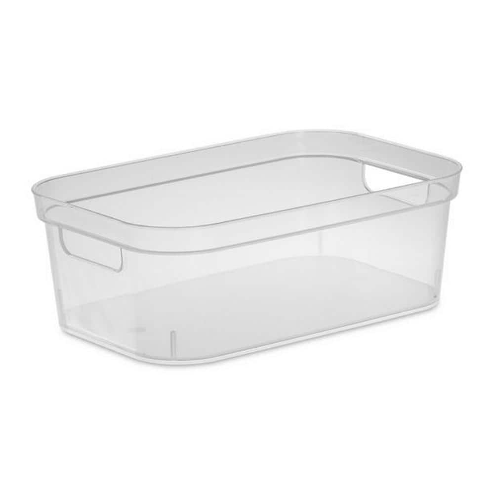 2-Quart Storage Bin w/Carry Through Handles, Clear (16 Pack) - Hercitys