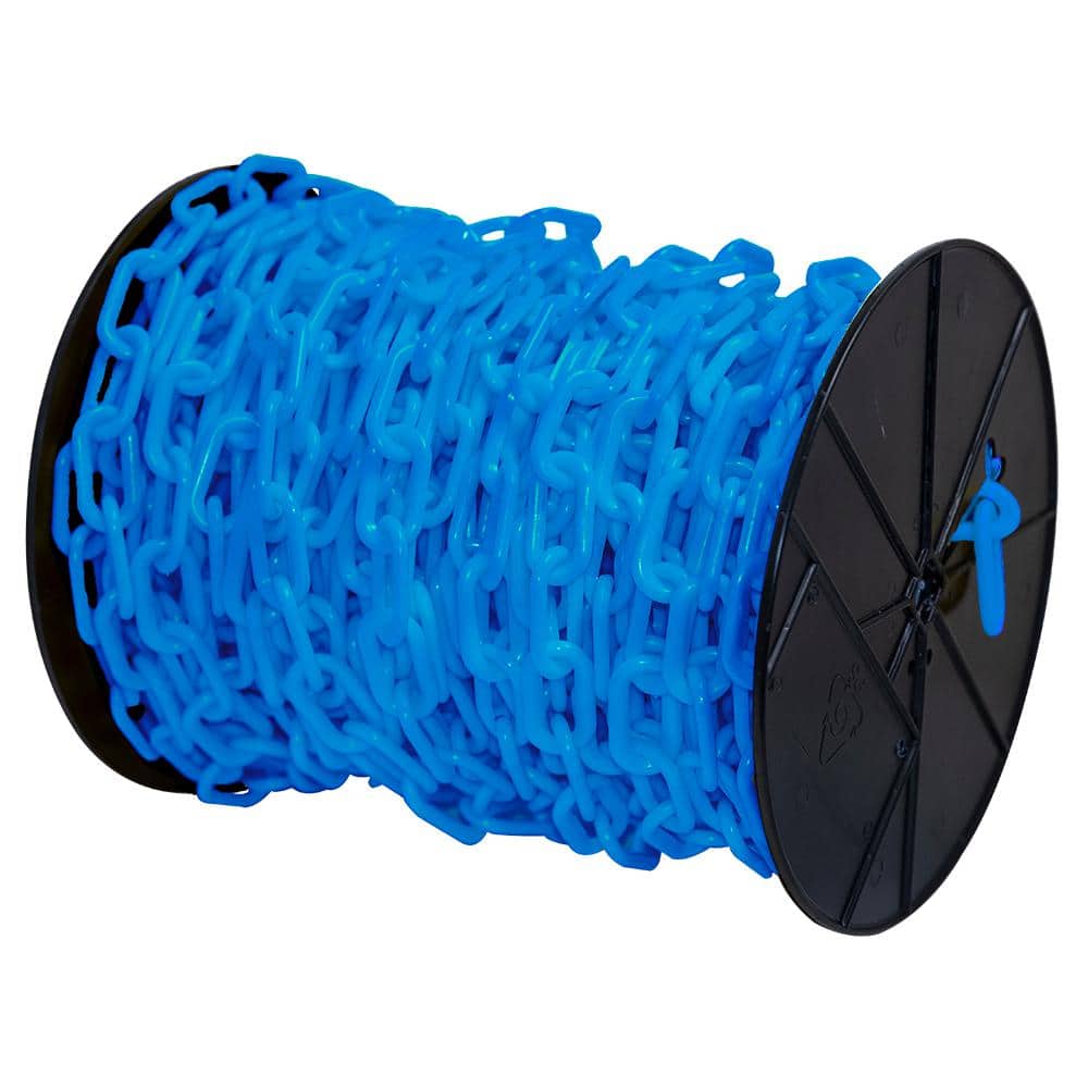 2 in. (#8 in. to 51 mm) x 125 ft. Reel Sky Blue Plastic Chain - Hercitys