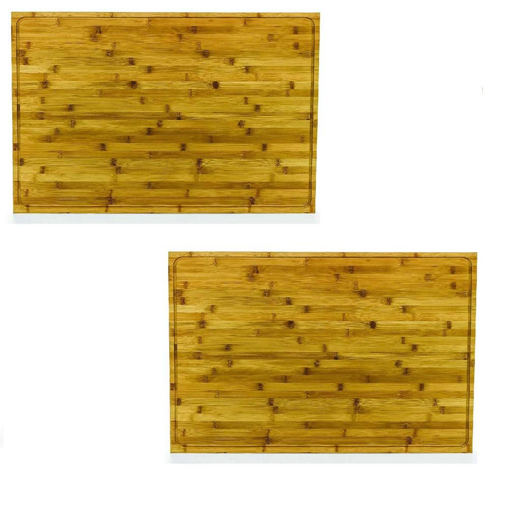 4 Burner Grooved Bamboo Stove Top Work Surface w/Adjustable Legs (2 Pack) - Hercitys