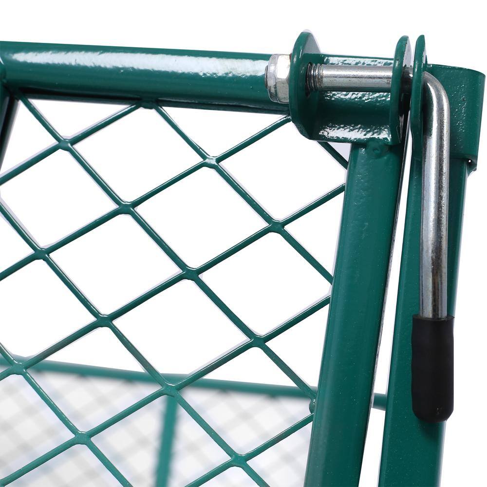 3 Cu. Ft. Green Steel Garden Cart, Wagon Cart, Removable Side Steel Mesh - Hercitys
