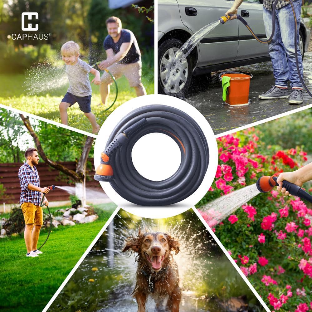 5/8 in. Dia. x 100 ft. Garden Hose with 3/4 in. NH Solid Brass Fittings, Leak-Proof Construction - Hercitys