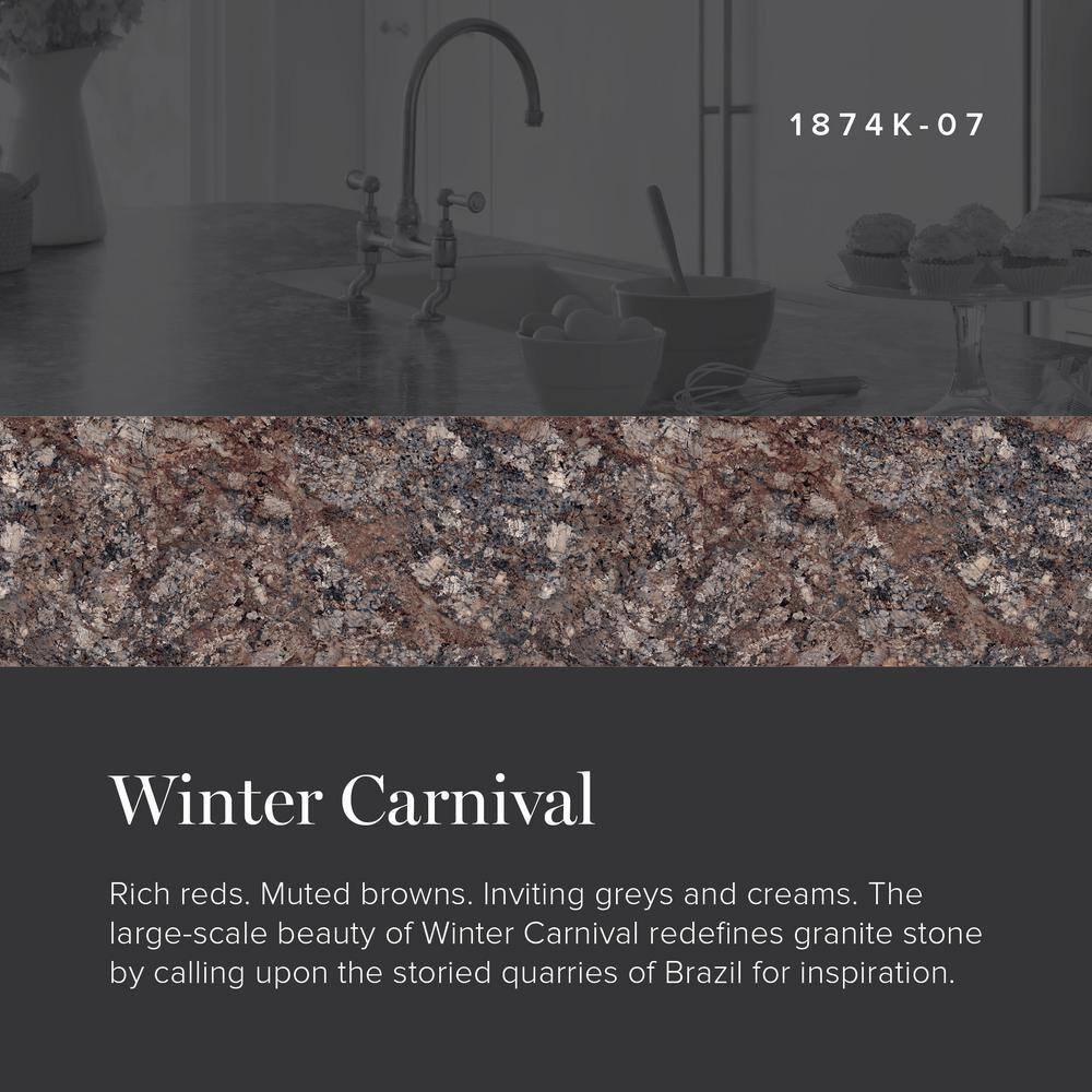 5 ft. x 12 ft. Laminate Sheet in Winter Carnival with Premium Quarry Finish - Hercitys