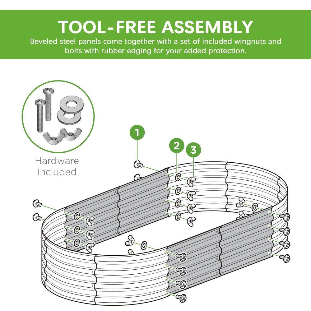 48 in. L x 24 in. W x 12 in. H Charcoal Steel Raised Garden Bed - Hercitys