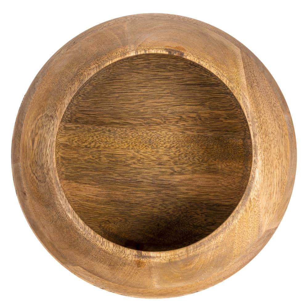 168 fl. oz. 9.25 in. Natural Brown Mango Wood Serving Bowls (Set of 1) - Hercitys