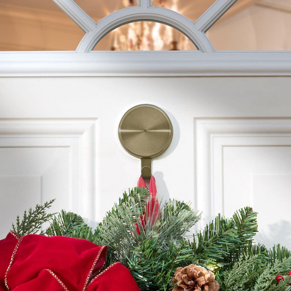 3.75 in. Artificial Antique Brass Attract Magnetic Wreath Hanger (2-pack) - Hercitys