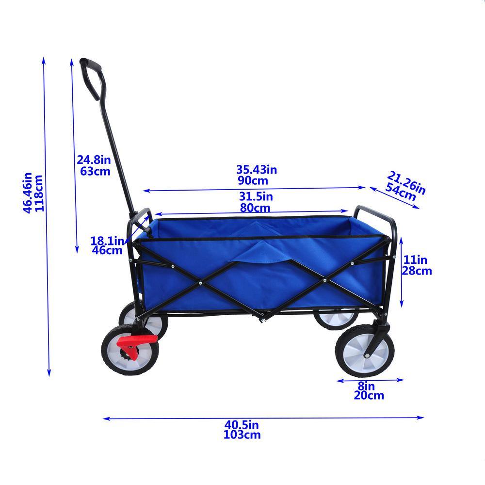 3.6 cu. ft. Metal Garden Cart, Blue - Hercitys