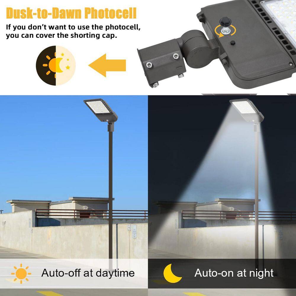 1500-Watt Equivalent Integrated LED Parking Lot Area Light, Slip Fitter 39000 Lumens 5000K Dusk to Dawn Commercial Light - Hercitys