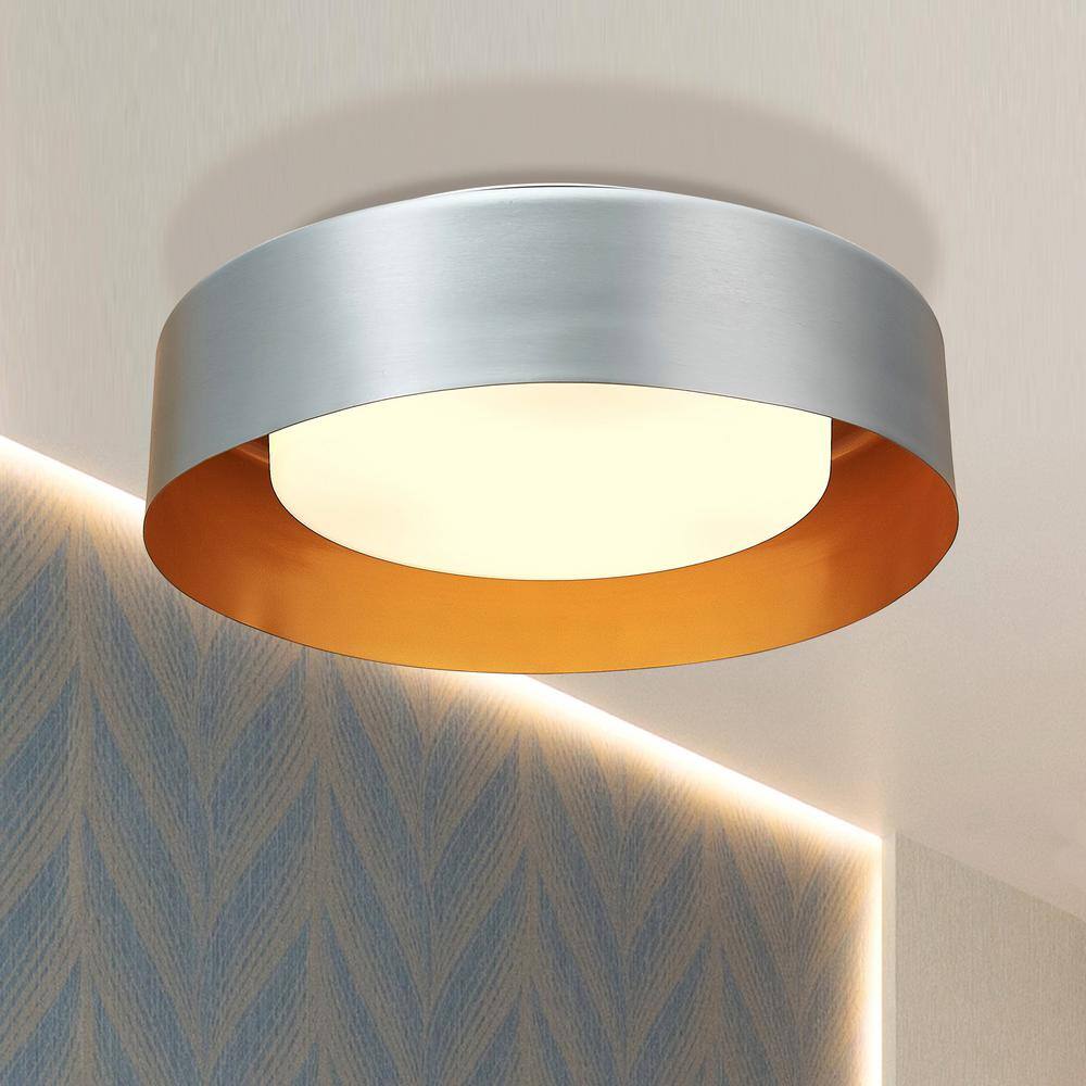 16 in. 3-Light Satin Nickel Flush Mount - Hercitys